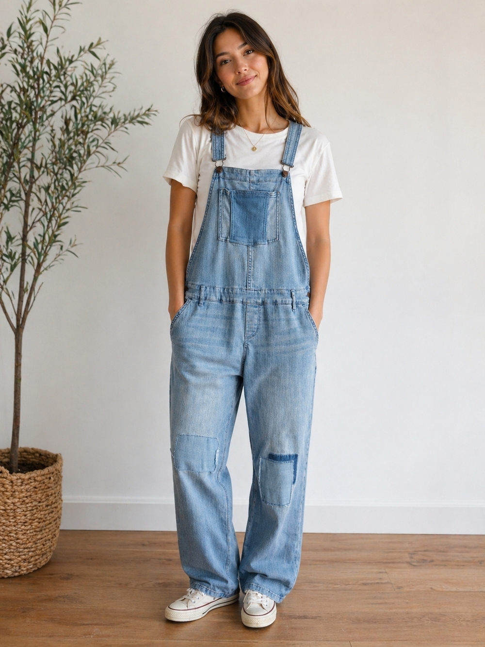 American Rag Overalls Light Blue Denim Relaxed Fit Size 7